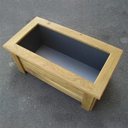 Macetero de madera de roble rectangular 40x75 cm.