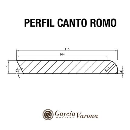 Rodapie de castaño rechapado sobre abeto 11 cm de ancho PERFIL CANTO ROMO