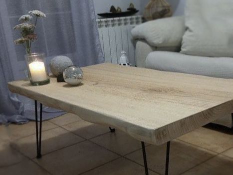 Mesa con tablón de roble sin cantear - Maderas GarcíaVarona