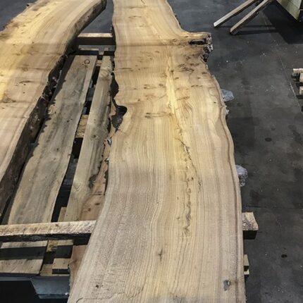 Tablón sin cantear de olmo - tapa de mesa encimera de madera - tronco de olmo - rodaja de madera - madera con corteza 300