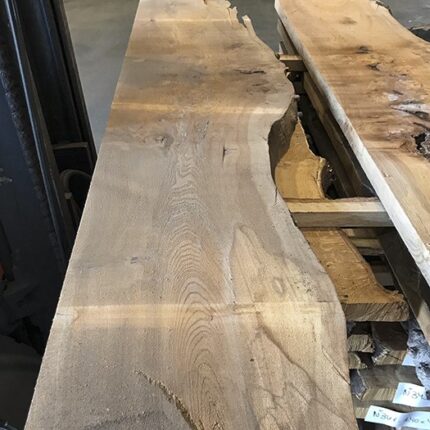 Tablón sin cantear de olmo - tapa de mesa encimera de madera - tronco de olmo - rodaja de madera - madera con corteza 352