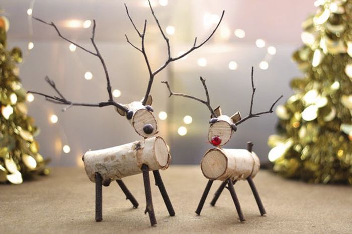 Adorno de navidad con palos - renos