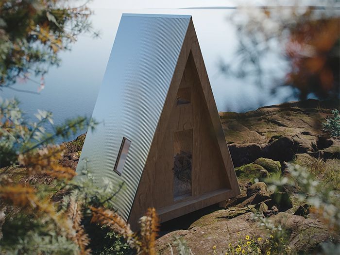 Cabaña de madera A-Frame Bunk Cabin DEN